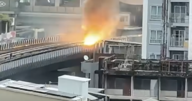 MRT train services suspended, fire on track